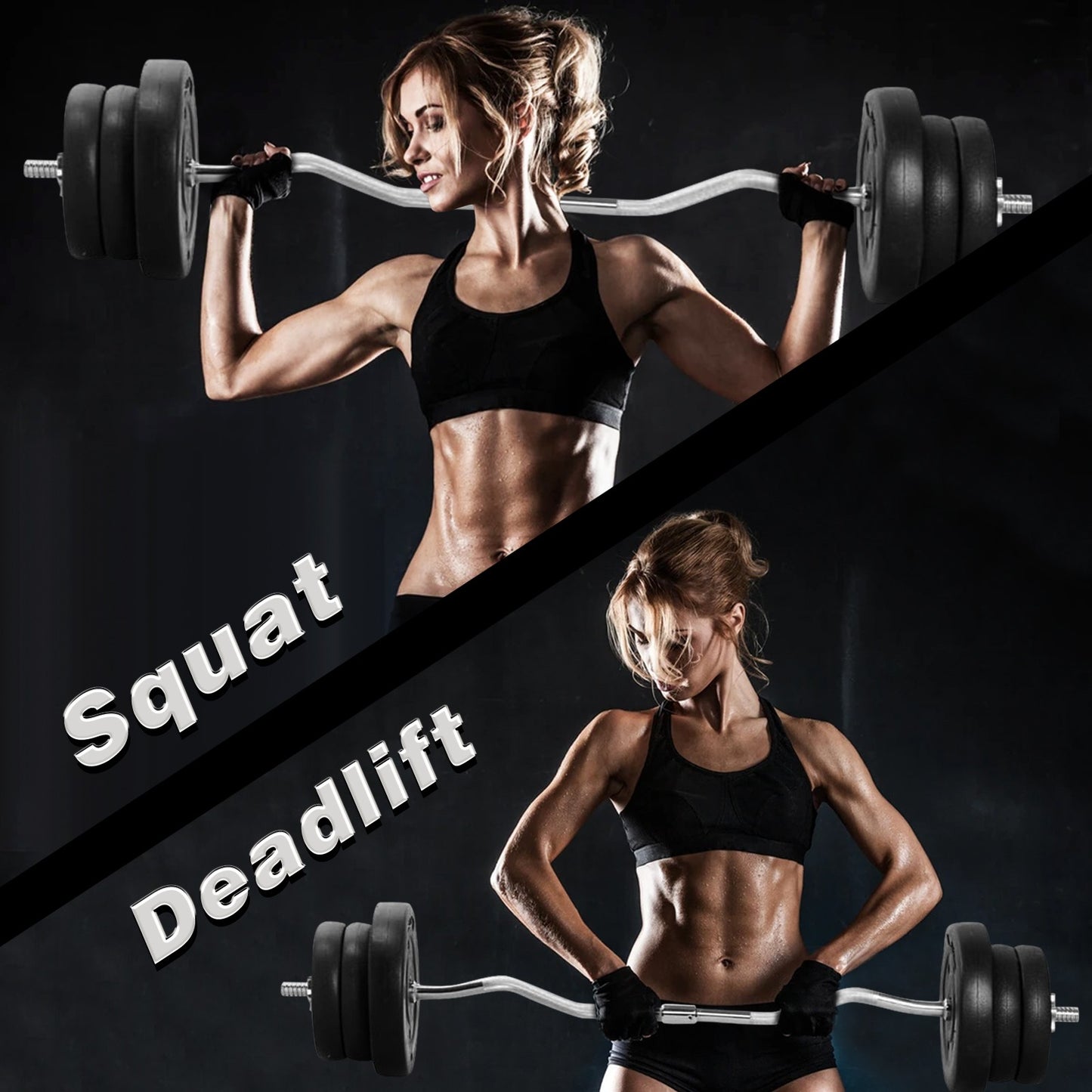 Barbell Dumbbell Curl Bar Weight Lifting Curl Barbell Gym Exercise Workout