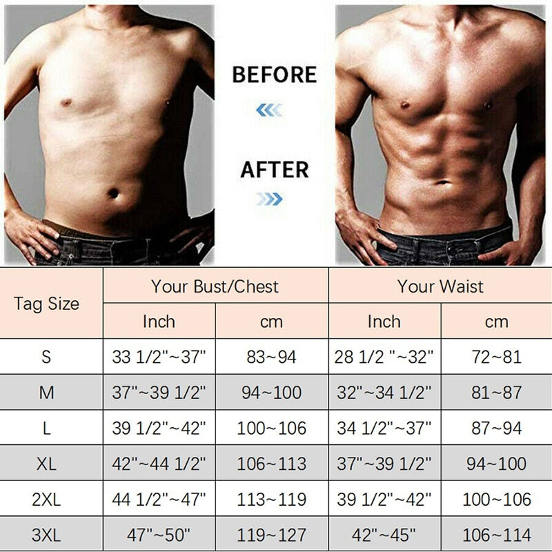 Best Sauna Waist Trainer Vest 2-in-1 Body Shaper vest with zipper, two belt for Men
