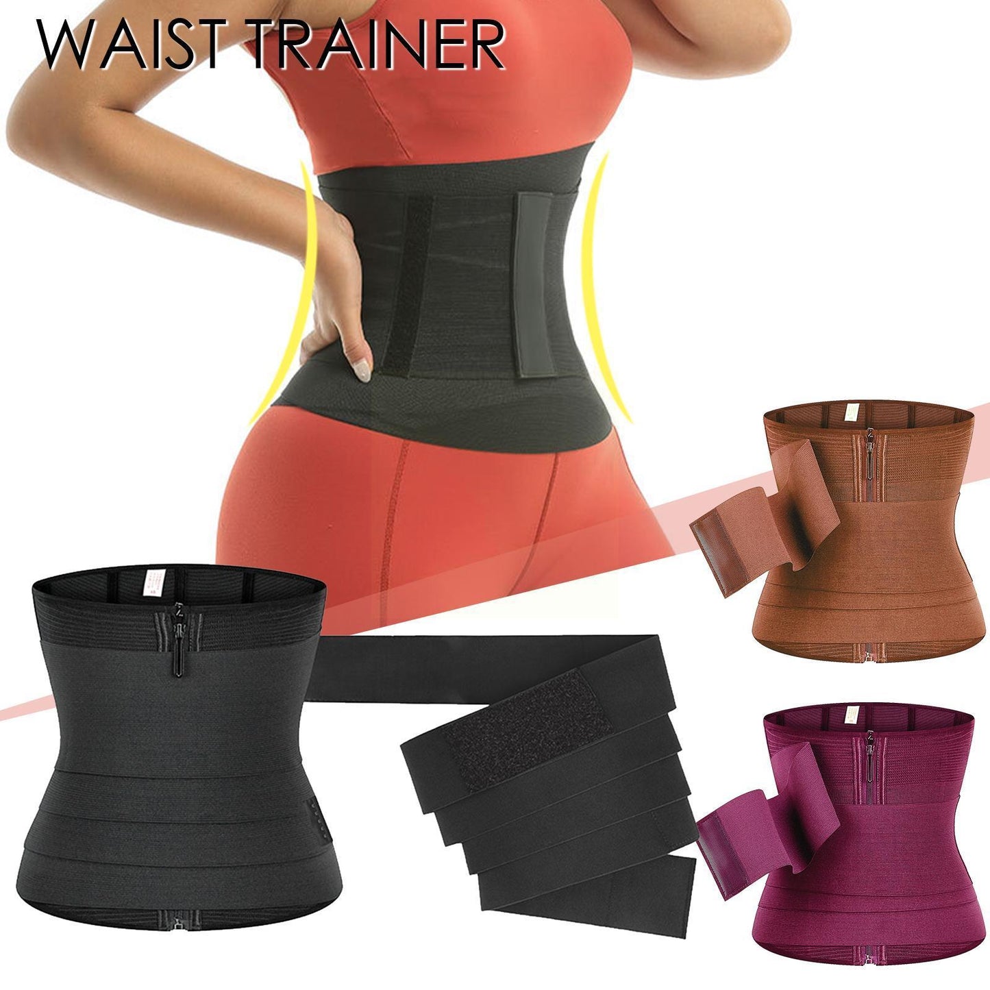Women Waist Trainer Trimmer Belt Adjustable Belly Control Slimming Wrap Body Bands Zipper Stretch Buckle With Shaper Detach H2g0