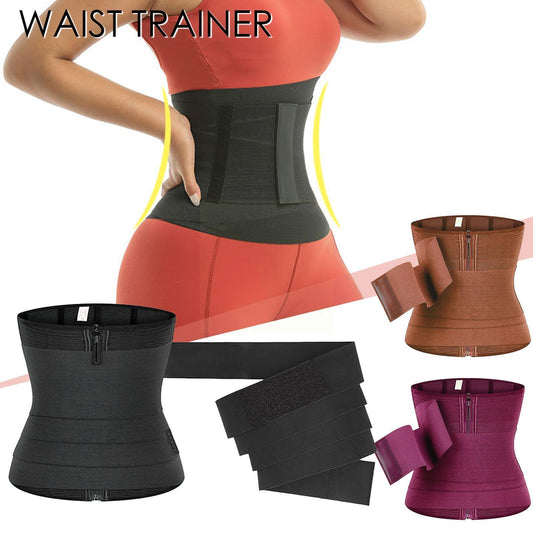 Women Waist Trainer Trimmer Belt Adjustable Belly Control Slimming Wrap Body Bands Zipper Stretch Buckle With Shaper Detach H2g0