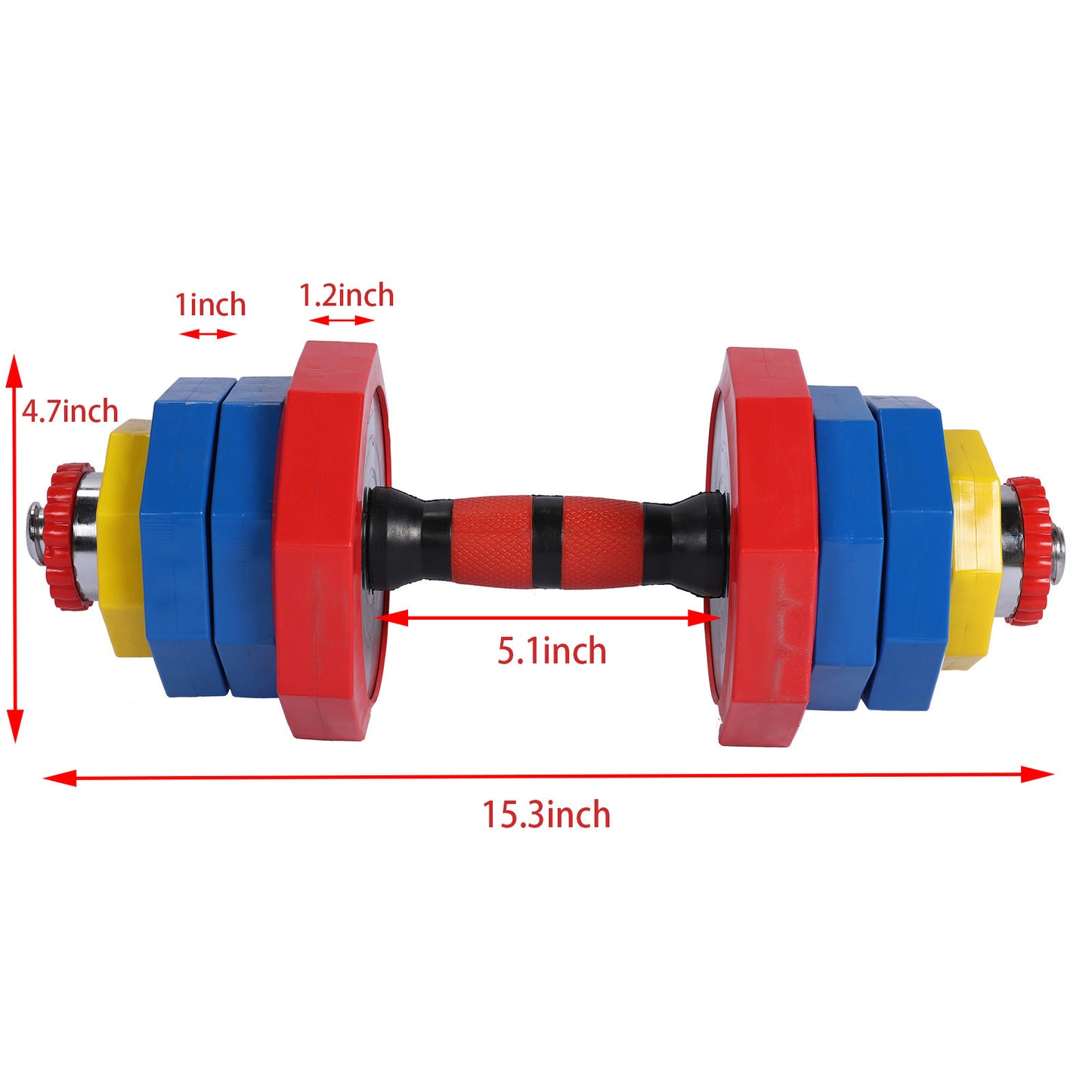 Adjustable Dumbbell 27.5lbs Fast Adjustment Function With Weight Plate 1 Pair